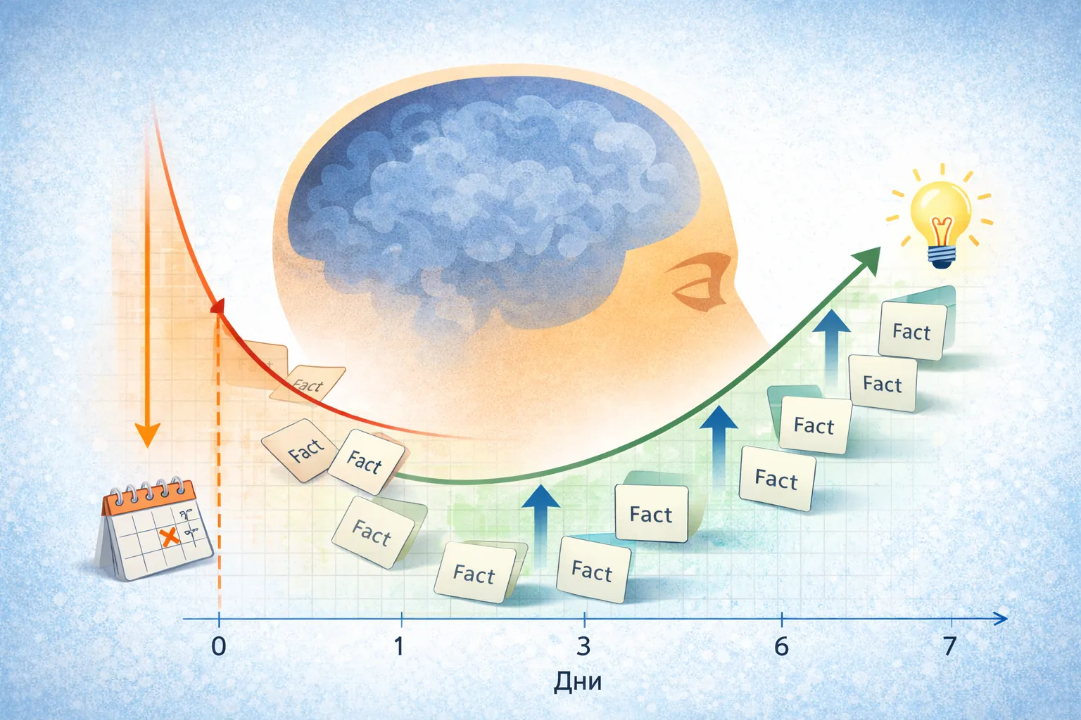 Кривая забывания Эббингауза: как мы забываем и как запоминать надолго